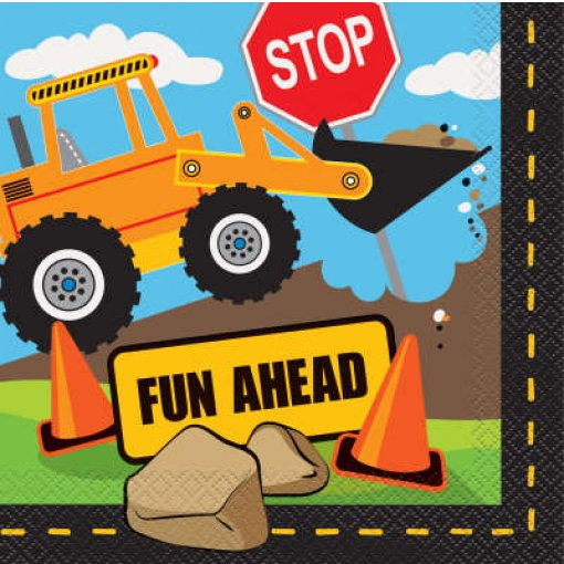 UNIQUE - 16 Guardanapos Construção 33cm 16 Guardanapos Construção 33cm