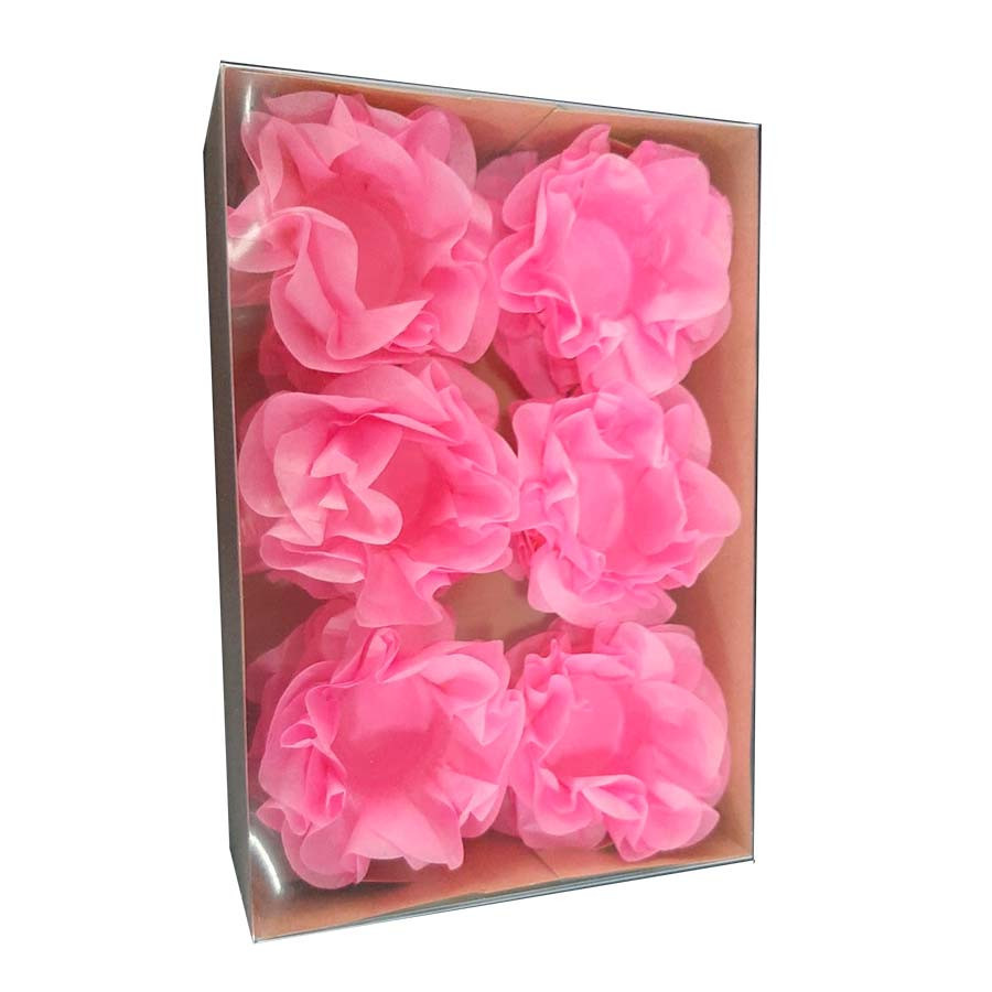 Forminhas Papel Seda Flores Rosa - 12 Und | FestasParty