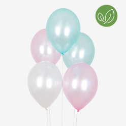 10 Balões Látex Sereia Pastel Metalizado