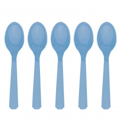 10 Colheres plástico Azul Caribe