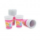 10 Copos de Plástico Princesas Disney 200ml