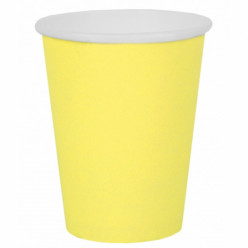 10 Copos Papel Amarelo Claro