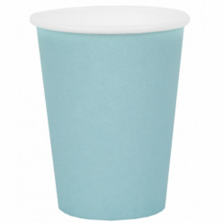 10 Copos Papel Azul Claro