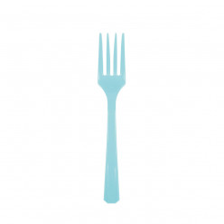 10 Garfos Plástico Azul Caribe