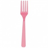 10 Garfos plástico rosa claro