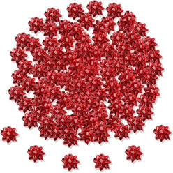 10 Mini Laços Vermelhos c/ Autocolante 25mm