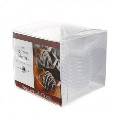 10 Mini Pratos Transparentes Curvos