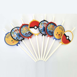 10 Palhinhas Papel Pokémon