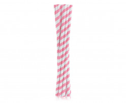 10 Palhinhas Papel Rosas 25cm