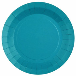 10 Pratos Azul Aqua 23cm