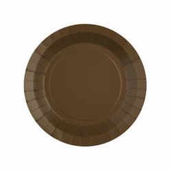 10 Pratos Castanho Chocolate 18cm