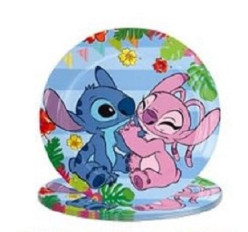 10 Pratos Stitch e Angel 18cm