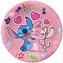 10 Pratos Stitch Pink 23cm