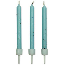 10 Velas Azul Glitter PME