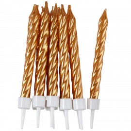10 Velas espiral douradas