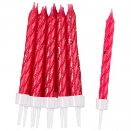 10 Velas Glitter - Rosa