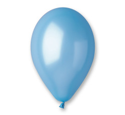 100 Balões Azul Claro Metalizados 10 (26cm)
