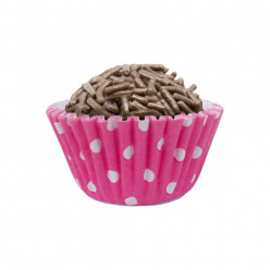 100 Mini Cápsulas Brigadeiro Bolinhas Fúchsia