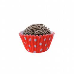 100 Mini Cápsulas Brigadeiro Bolinhas Vermelha