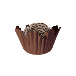100 Mini Cápsulas Brigadeiro Recortado Castanho