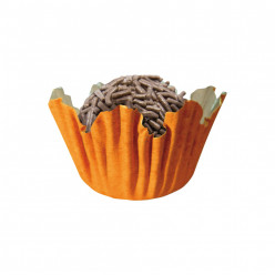 100 Mini Cápsulas Brigadeiro Recortado Laranja