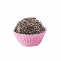 100 Mini Cápsulas Brigadeiro Rosa Bebé