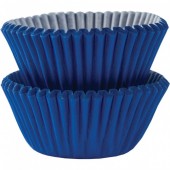 100 Mini Forminhas Azul Royal Cupcake 30mm