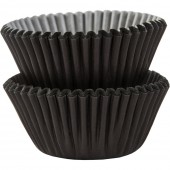 100 Mini Forminhas Pretas Cupcake 30mm