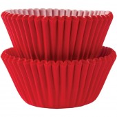 100 Mini Forminhas Vermelhas Cupcake 30mm