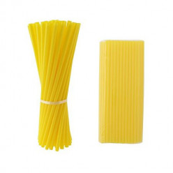 100 Palhinhas Plástico Amarelas