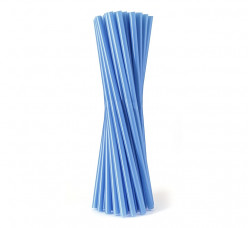100 Palhinhas Plástico Azuis