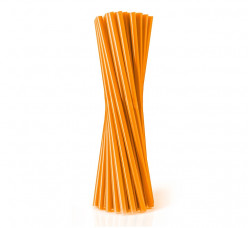 100 Palhinhas Plástico Laranja