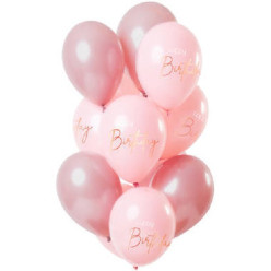 12 Balões Elegant Lush Happy Birthday
