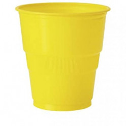 12 Copos Plástico Amarelo