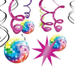 12 Espirais Decorativas Anos 70 Disco Fever