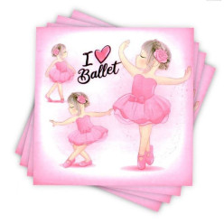 12 Guardanapos I Love Ballet Papel