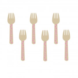 12 Mini-garfos madeira – rosa