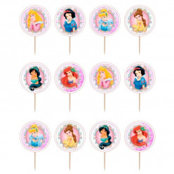 12 Mini Toppers Princesas Disney