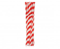 12 Palhinhas Papel Flexíveis Vermelhas