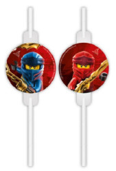12 Palhinhas Papel Lego Ninjago