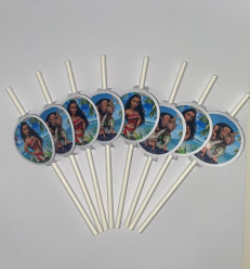 12 Palhinhas Papel Vaiana