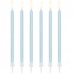 12 Velas Azuis Claras 14cm
