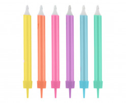 12 Velas Cores Neon Sortidas