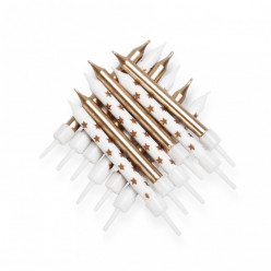 12 Velas Douradas com Estrelas