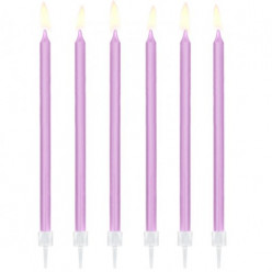 12 Velas Lilás 14cm