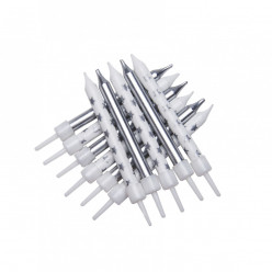 12 Velas Prateadas com Estrelas