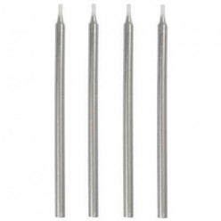 12 Velas Prateadas Metalizadas