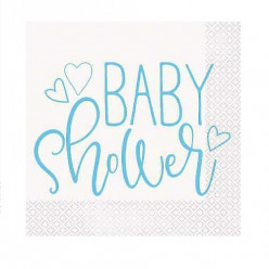 16 Guardanapos Baby Shower Azul