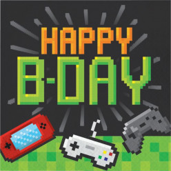 16 Guardanapos Gaming Party Happy Birthday