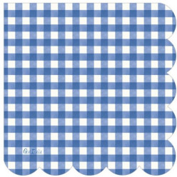 16 Guardanapos Vichy Azul